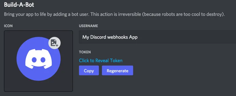 Copy bot token