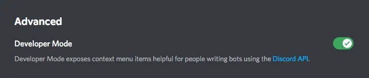 enable discord developer mode