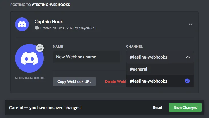 how to edit discord webhook