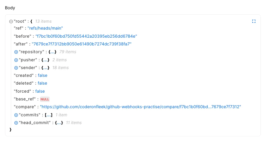 Inspect github webhook event body in hookdeck