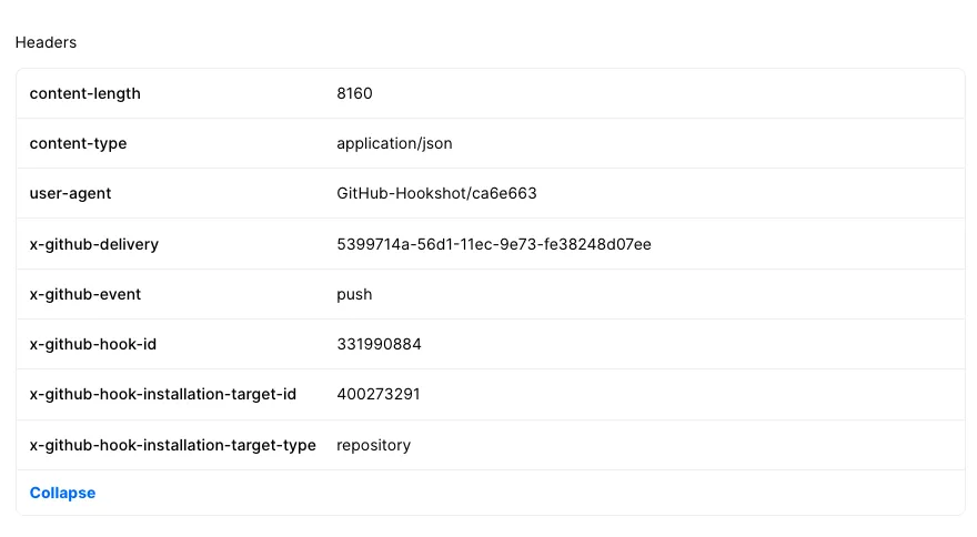 inspect github webhook event headers in hookdeck